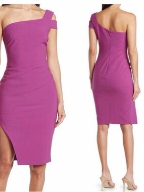 Likely Packard One-Shoulder Purple Sheath Dress